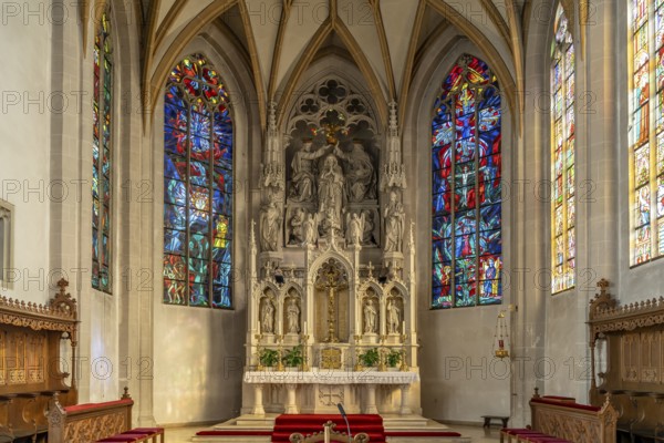Altar of the parish church of the Assumption of the Virgin Mary in Kelheim, Lower Bavaria, Bavaria,