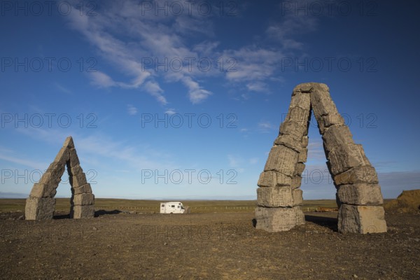 Arctic Henge, near Raufarhöfn, Iceland, It is inspired by the mythical world of eddic poem Völuspá