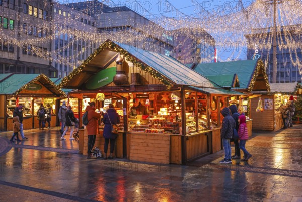 Essen, North Rhine-Westphalia, Germany - Christmas market in Essen in times of the corona pandemic