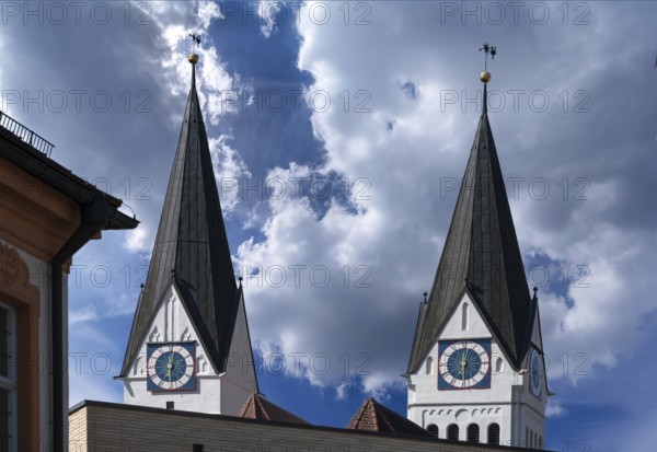 Towers of Eichstätt Cathedral, Eichstätt, Upper Bavaria, Germany, Europe