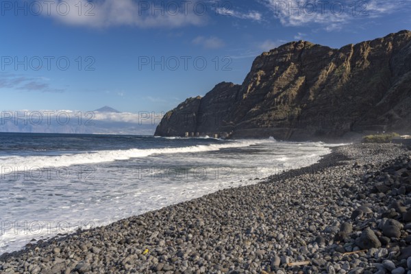 The beach Playa Hermigua, La Gomera, Canary Islands, Spain, Europe
