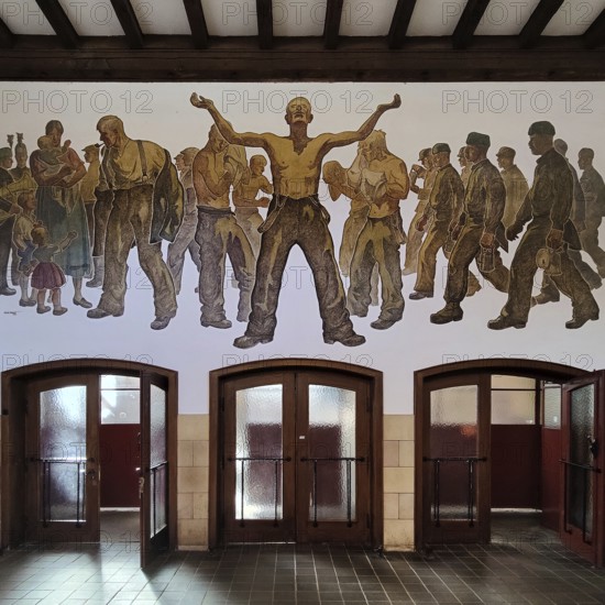 Murals from the time of the Third Reich, Rammelsberg ore mine, UNESCO World Heritage Site, Goslar,