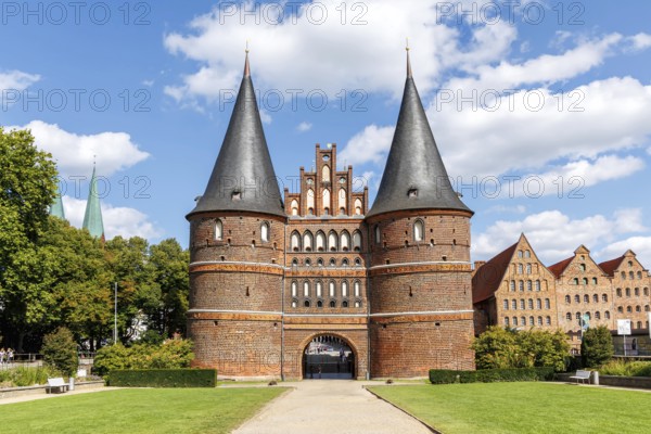 Holstentor Holsten Tor in the Hanseatic city of Lübeck, Germany, Europe