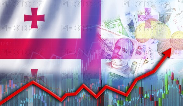 Georgia Economy Growth on Financial Chart. Georgia financial growth concept, economic recovery