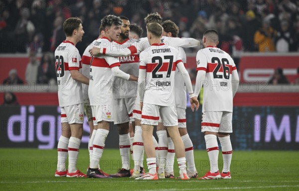 Goal celebration Anthony Rouault VfB Stuttgart (29) Ameen Al-Dakhil VfB Stuttgart (02) Josha