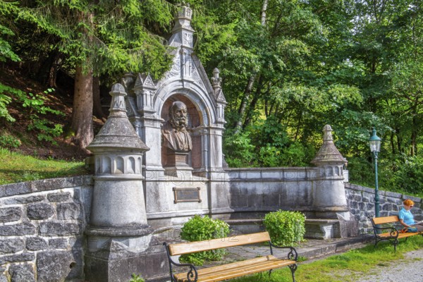 Kaiser Wilhelm Monument on the Kaiserpromenade, Bad Gastein, Gastein Valley, Hohe Tauern, Pongau,