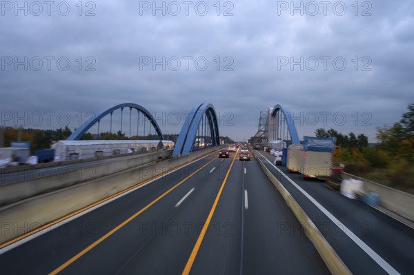 Bridge work on the A6 Nuremberg-Heilbronn motorway, Bavaria, Germany, Europe