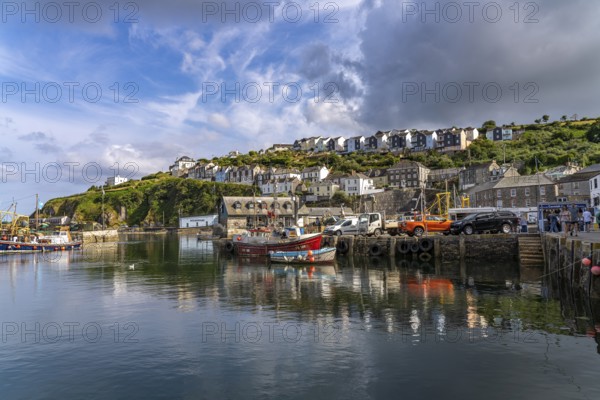 Town view and harbour of Mevagissey, Cornwall, England, Great Britain