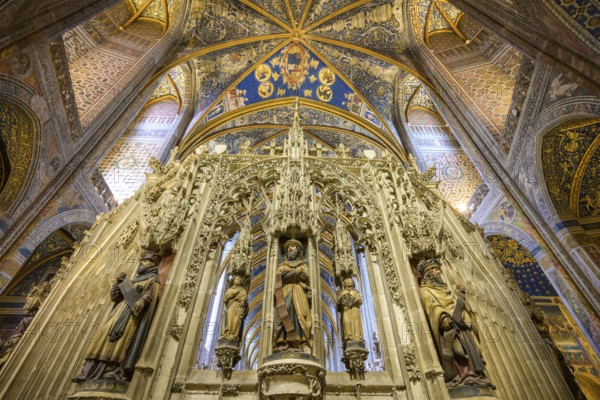 Figure of Simeon on the outside of the choir in St Cecilia's Cathedral, Albi, Département Tarn,