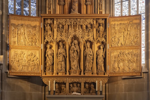 Marian altar by Hans Seyfer in the Kilianskirche in Heilbronn, Baden-Württemberg, Germany, Europe