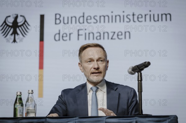 Christian Lindner (FDP), Federal Minister of Finance, photographed during the press conference on