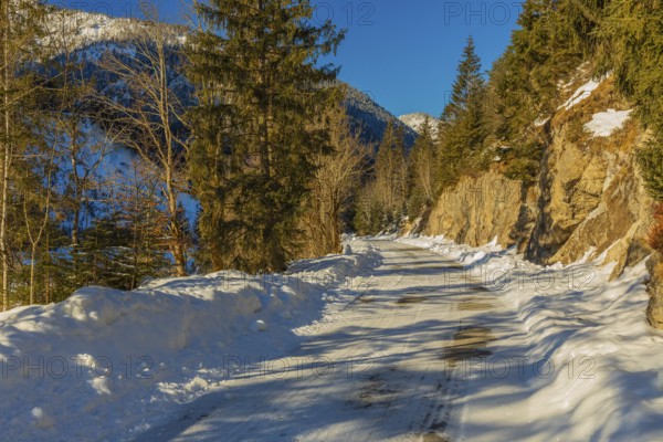 Toll road to the Eng valley in winter