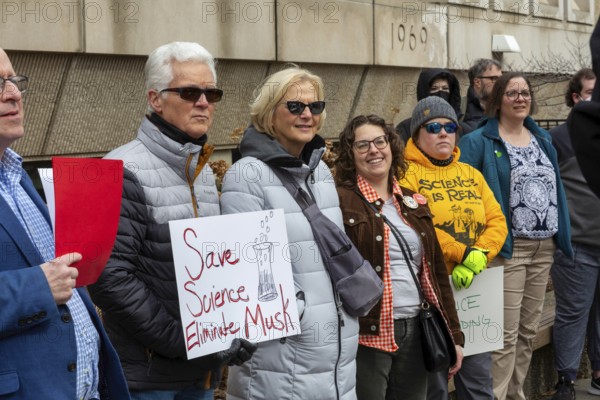 Detroit, Michigan USA - 7 March 2025 - The 'Stand Up for Science' rally at Wayne State University.
