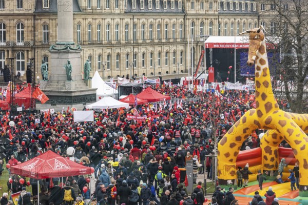 Day of action organised by IG Metall in Stuttgart. Metalworkers rally to fight for the future of