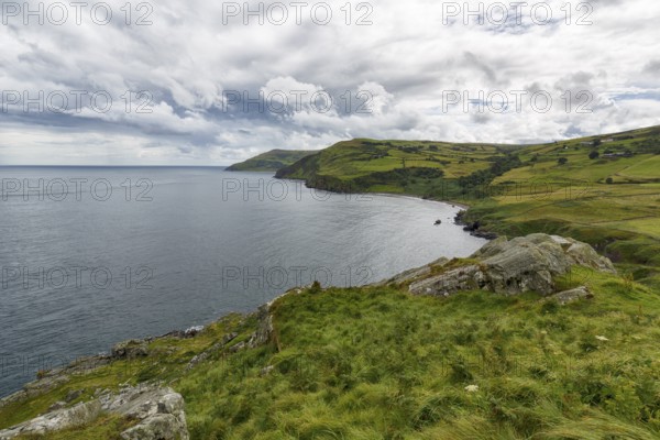 Coastline between Ballycastle and Ballintoy overlooking the sea, Causeway Coastal Route, Antrim,