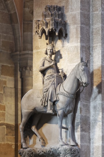 Equestrian statue Bamberg Rider, Bamberg, Upper Franconia, Bavaria, Germany, Europe