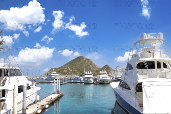 Mexico, marina and yacht club in Cabo San Lucas, Los Cabos, departure point to El Arco and beaches,