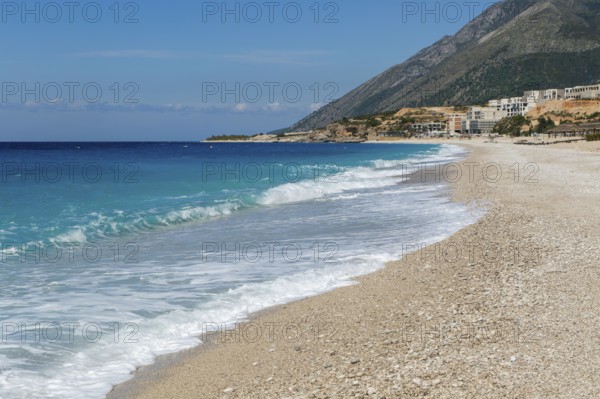 Ionian Sea, Drymades beach, Albanian Riviera, Dhermi, Albania large scale tourist development