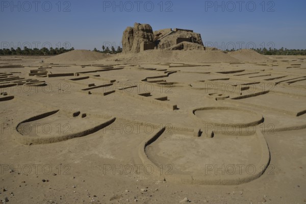 Deffufa, 19-meter-high brick building, ancient city of Kerma, Northern state, Nubia, Nile Valley,