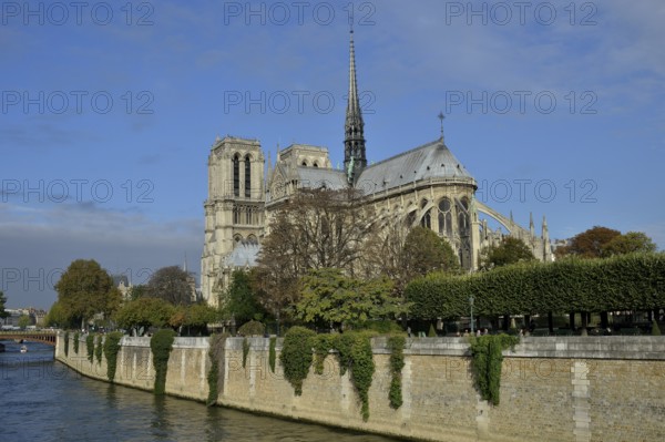 Notre Dame on the Seine river, Paris, France, Europe
