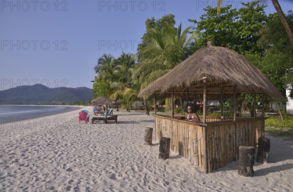 Beach bar, Tokeh Beach Resort, Tokeh Beach, Tokeh, Western Area region, Sierra Leone, Africa