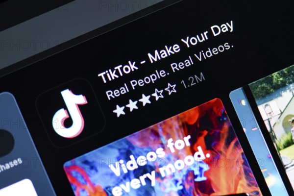 In this photo illustration Tiktok application is shown in Assam, India, on June 29, 2020. Indian