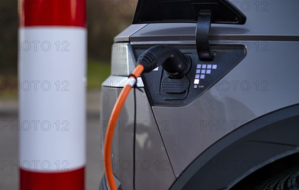 E-vehicle Hyundai IONIQ 5 at charging station for electric cars, charging station, e-mobility,