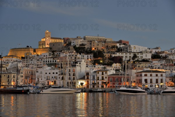 Dalt Vila of Ibiza or Eivissa, evening, Ibiza Town, Ibiza, Balearic Islands, Spain, Europe