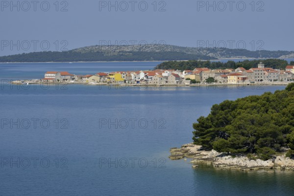 Houses on Krapanj island, Adriatic, Šibenik-Knin, Croatia, Europe