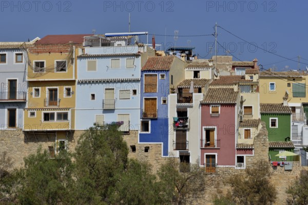 Colourful façades, Villajoyosa or La Vila Joiosa, Costa Blanca, Spain, Europe