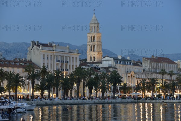 Promenade with the tower of the Cathedral of Saint Domnius, also Saint Dujam or Saint Duje