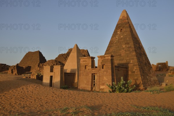 Pyramids of the northern cemetery of Meroe, Nubia, Nahr an-Nil, Sudan, Africa