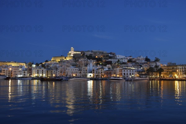 Dalt Vila of Ibiza or Eivissa, evening, Ibiza Town, Ibiza, Balearic Islands, Spain, Europe