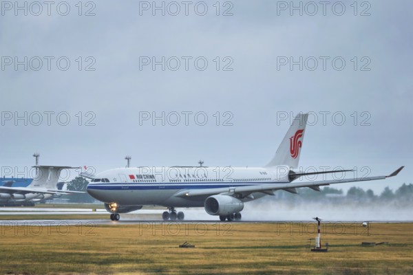 MINSK, BELARUS, JUNE 15, 2018: Air China flight Airbus A330-200 plane taking off on runway in