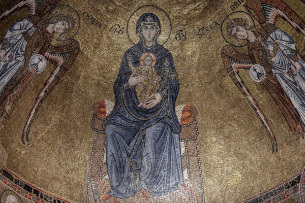 Ceiling mosaic over the left altar of the Cathedral of San Giusto, Trieste, Friuli Venezia Giulia