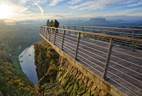 The New Bastei View, Rock Formation Bastei, Lohmen, Saxon Switzerland, Elbe Sandstone Mountains,
