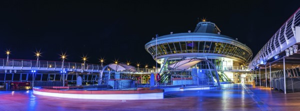 TUI Marella Discovery Cruise Ship at night, Majorca, Spain, Europe