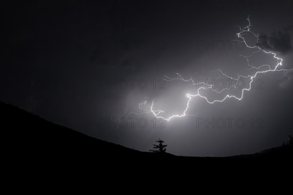 Lightning in the night sky, Lower Austria, Austria, Europe