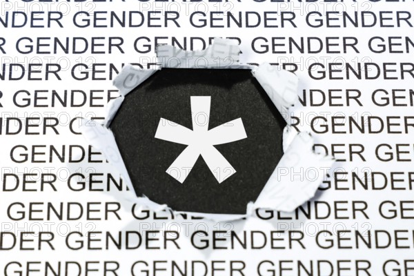 Gendering with gender asterisks as a symbol for gender-appropriate language Communication concept