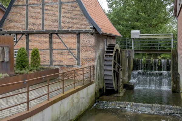 Historic watermill from 1653, Asbeck, Legden, Münsterland, North Rhine-Westphalia, Germany, Europe