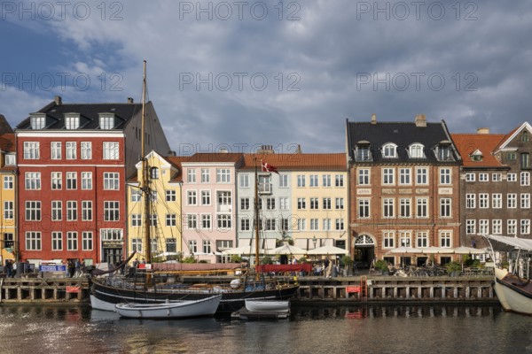 Nyhavn, in the Frederiksstaden district, harbour district with houses over 300 years old, moored