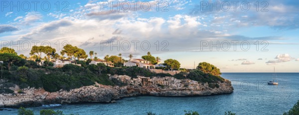 Sunset over Cala Anguila, Porto Cristo, Majorca, Spain, Europe