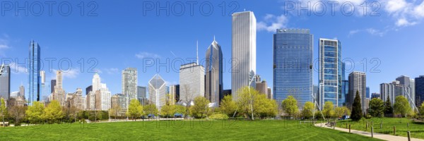 Chicago skyline skyscrapers skyscraper panorama in Chicago, USA, North America