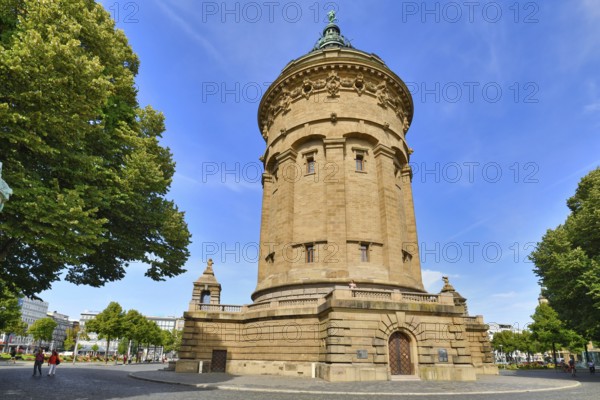 Mannheim, Germany, September 2022: Water Tower called 'Wasserturm', a landmark of German city