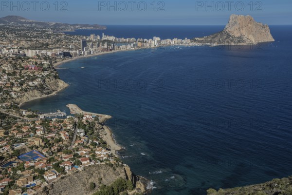 View of Calp with the Rock of Ifach, Alicante, Costa Blanca, Spain, Europe