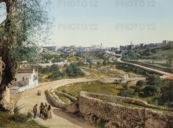 Jerusalem, Palestine, Israel, Holy Land, photochrome print around 1890, Asia
