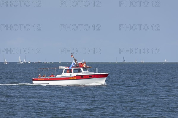 Water rescue boat, DLRG, Kieler Woche, Kiel Fjord, Kiel, Schleswig-Holstein, Germany, Europe