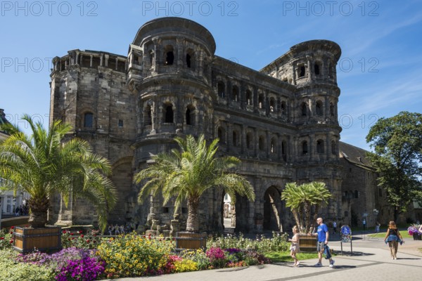 Porta Nigra, Roman city gate, UNESCO World Heritage Site, Trier, Rhineland-Palatinate, Germany,