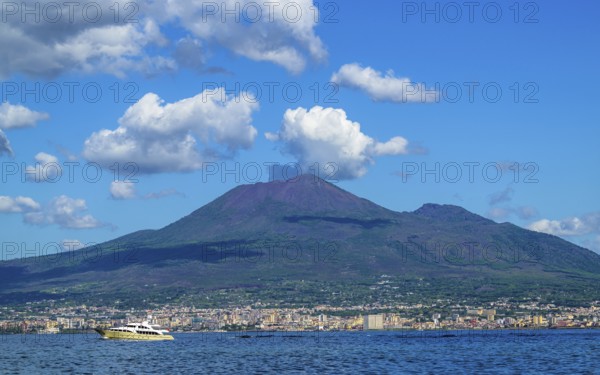 Mount Vesuvius from Castellammare di Stabia, Naples, Italy, Europe