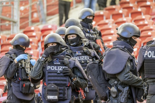 Baden-Württemberg police anti-terror exercise in the stadium. In the run-up to the European